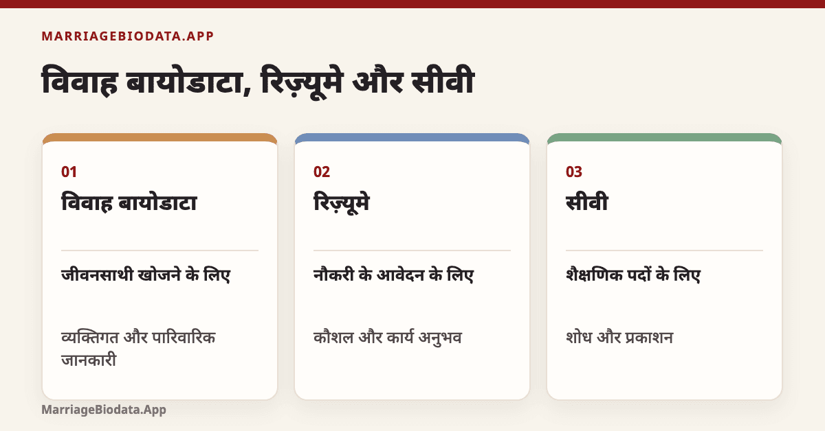Marriage Biodata vs Resume vs CV - Kya Hai Farak? [2026 Guide]