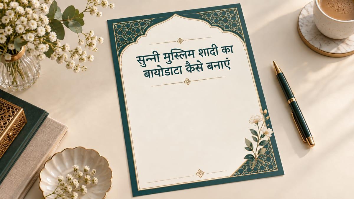 सुन्नी मुस्लिम शादी का बायोडाटा: ज़रूरी जानकारी, नमूना और आम गलतियाँ