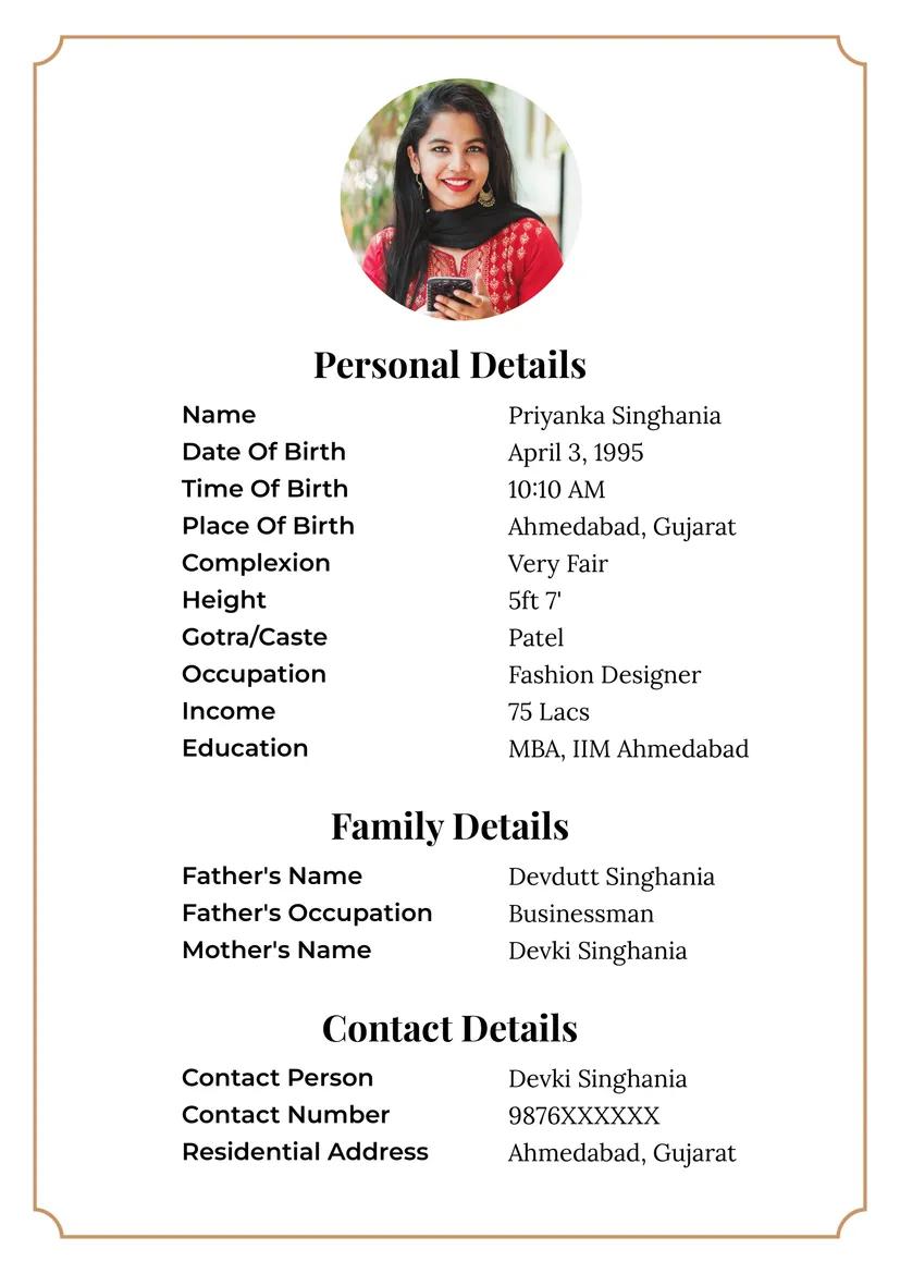 Biodata example