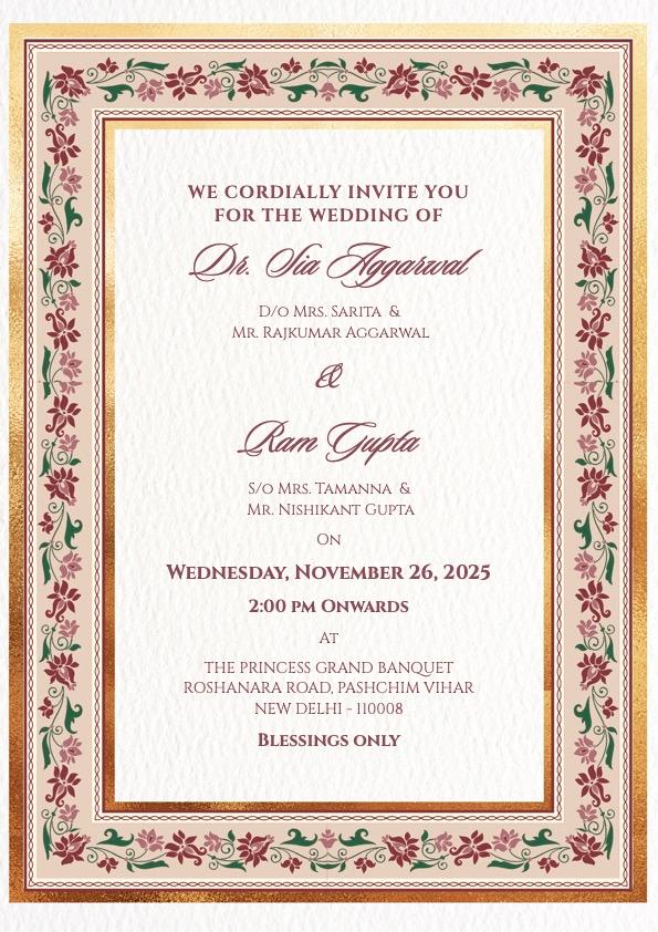 Cream and Pink Wedding Invitation Wedding Page