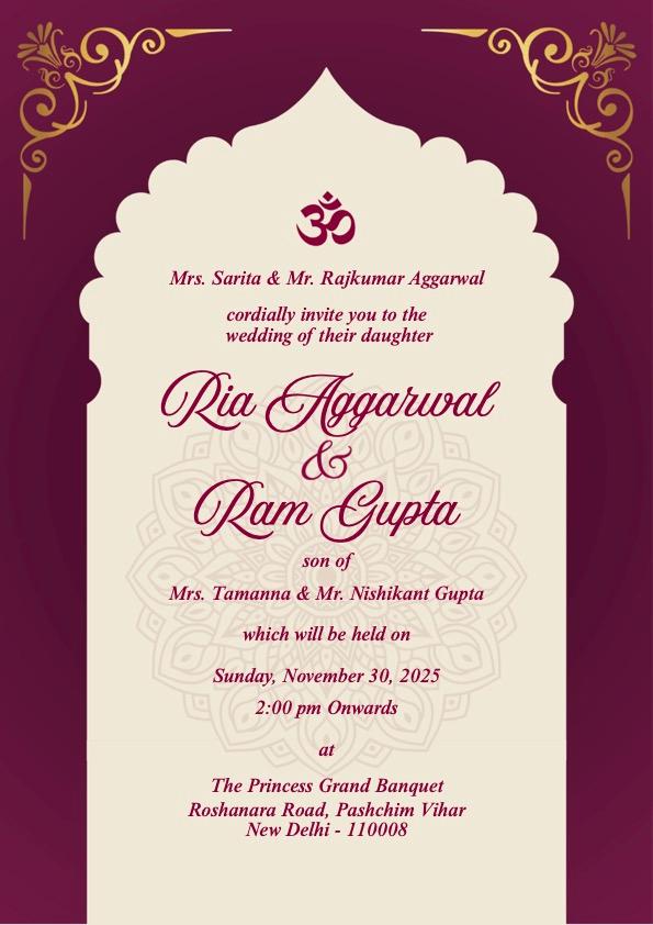 Purple Yellow Festive Wedding Invitation Wedding Page