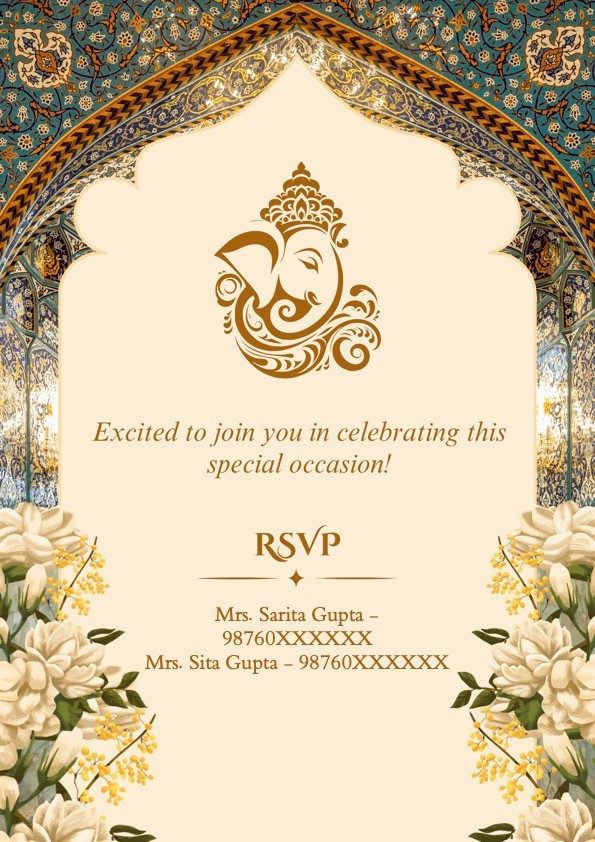 Beige and Gold Wedding Invitation RSVP Page