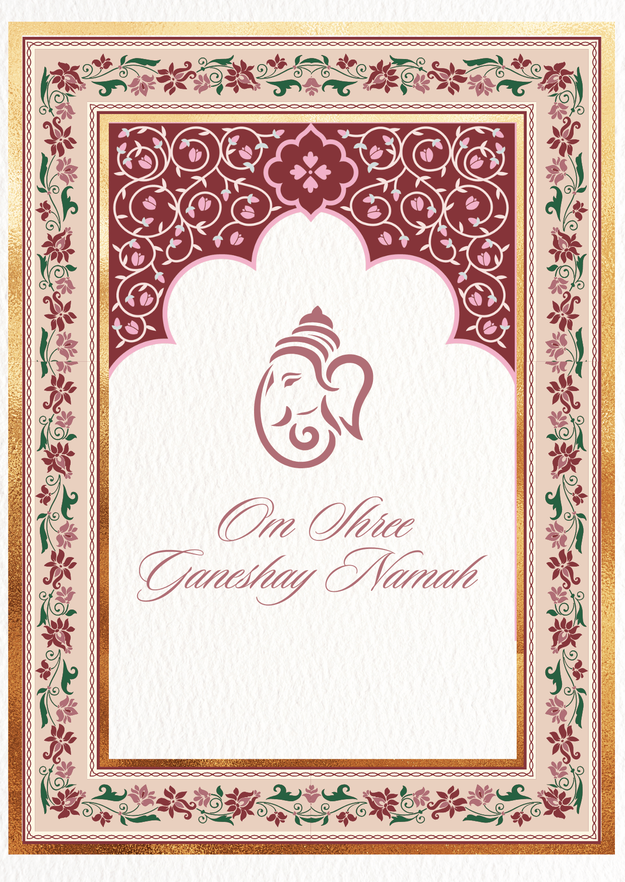 Cream and Pink Wedding Invitation Cover Page