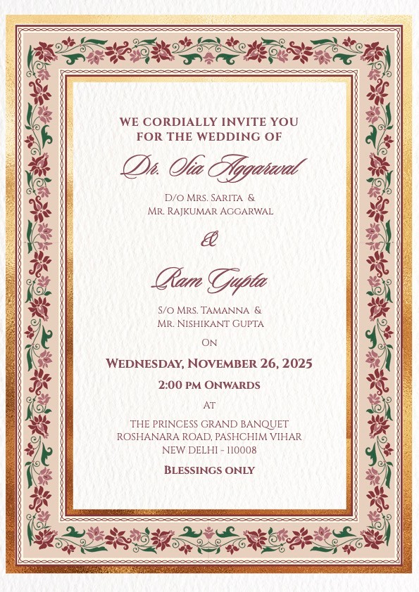 Cream and Pink Wedding Invitation Wedding Page