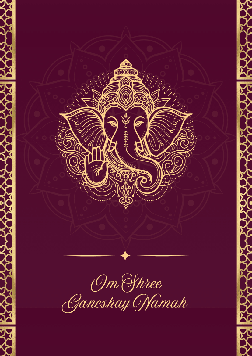 Purple Yellow Festive Wedding Invitation Cover Page