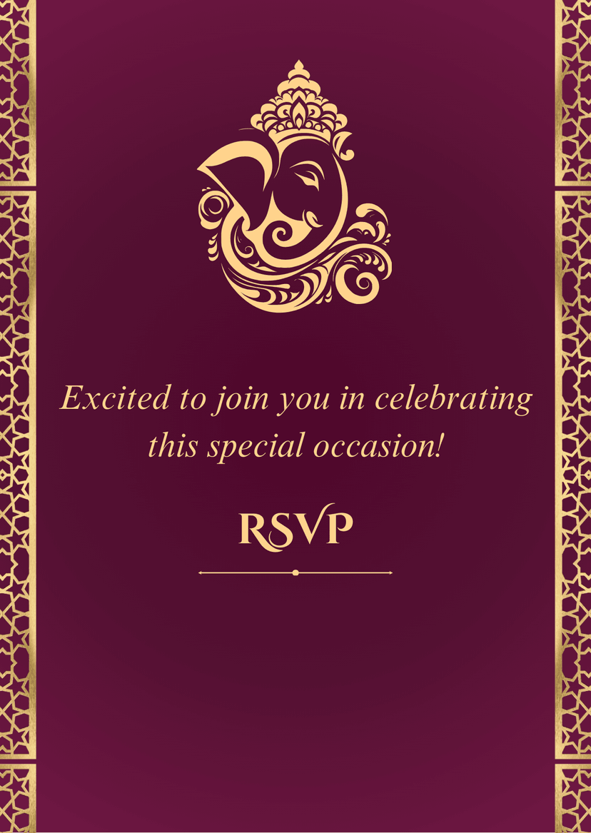 Purple Yellow Festive Wedding Invitation RSVP Page