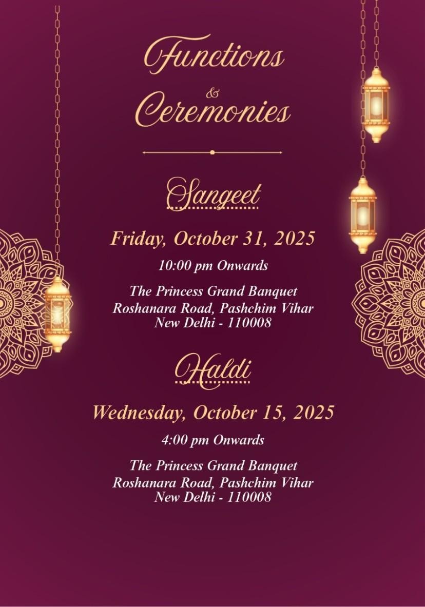 Purple Yellow Festive Wedding Invitation Events Page