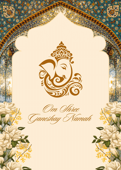 Beige and Gold Wedding Invitation Cover Page