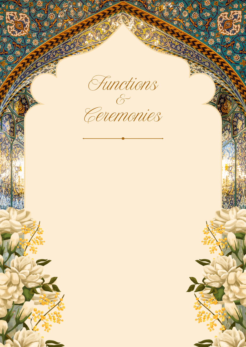 Beige and Gold Wedding Invitation Functions Page