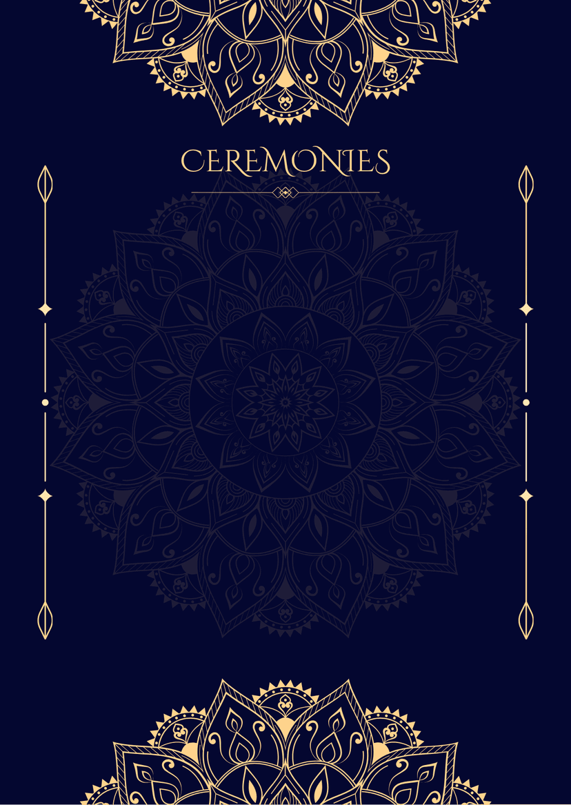 Blue and Gold Wedding Invitation Functions Page