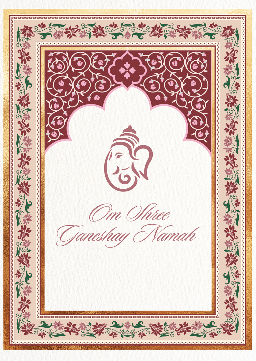 Cream and Pink Wedding Invitation Cover Page