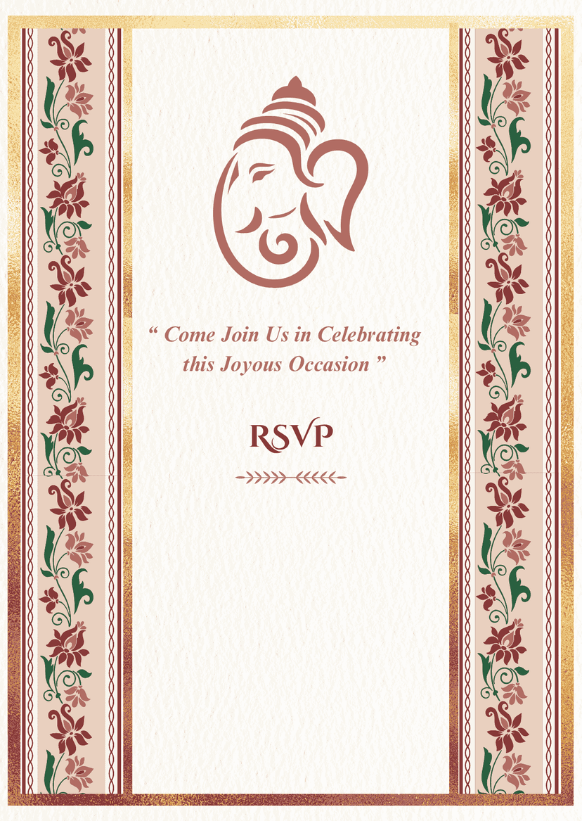 Cream and Pink Wedding Invitation RSVP Page