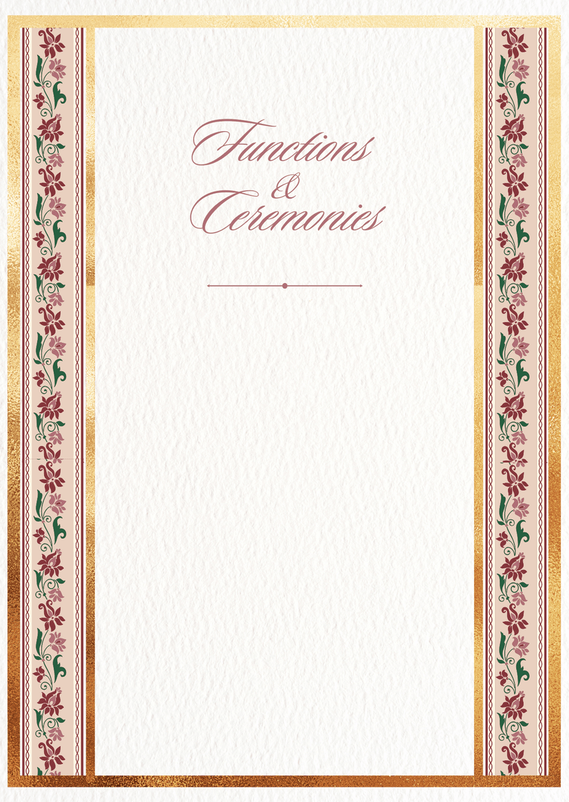 Cream and Pink Wedding Invitation Functions Page