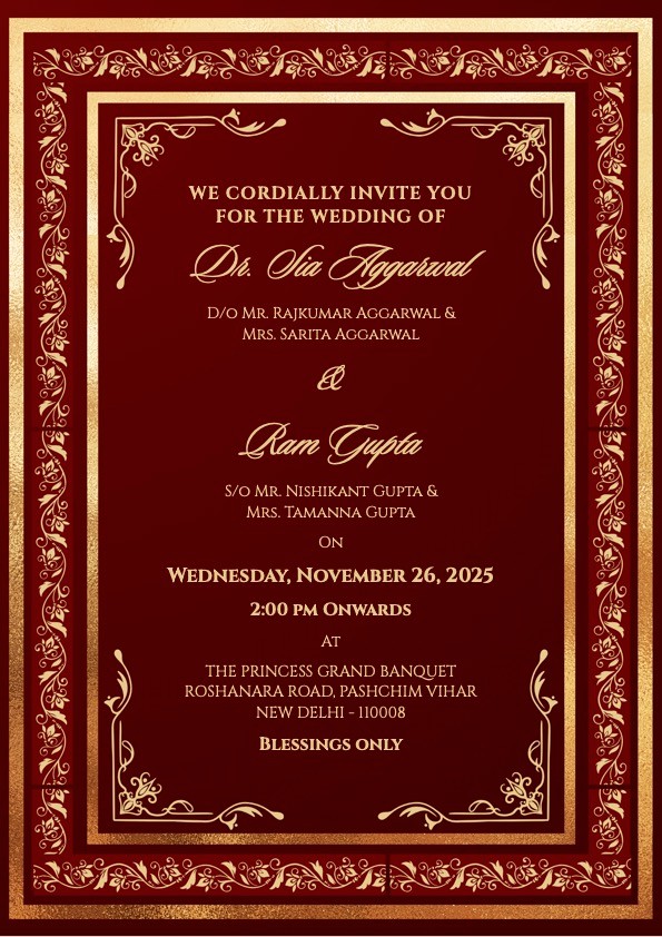 Red and Gold Wedding Invitation Wedding Page